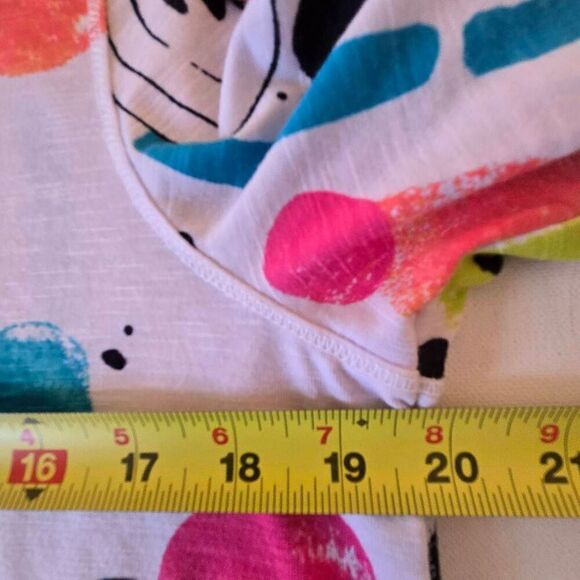 Multiples Womens Abstract Multi Color Flare Sleeve Art to Wear Top Small - Picture 8 of 11